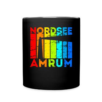 Amrum Nordsee Nordfriesische Insel Geschenk - Tasse einfarbig - Schwarz - Vorne