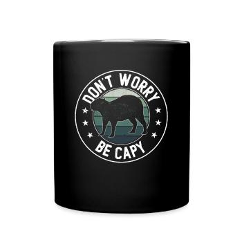 Retro Don't Worry Be Capy - Capybaras Capybara - Full Colour Mug - black - Front