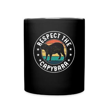 Retro Respect the Capybara - Capybara Fans - Tasse einfarbig - Schwarz - Vorne