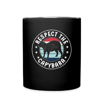 Retro Respect the Capybara - Capybara Fans - Tasse einfarbig - Schwarz - Vorne