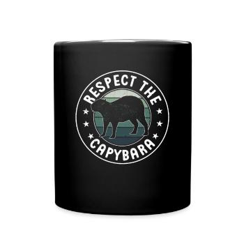 Retro Respect the Capybara - Capybara Fans - Tasse einfarbig - Schwarz - Vorne
