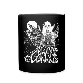 Fairycore Aesthetics Skeleton Fairy Goth Grunge G - Full Colour Mug - black - Front