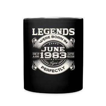 40th Birthday Man Original June Vintage 1983 - Full Colour Mug - black - Front
