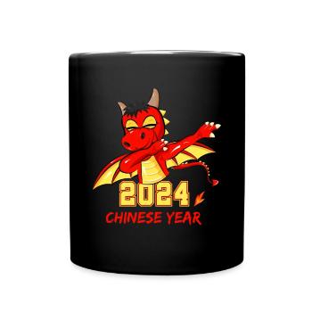 Chinese Year 2024 - Dabbing Dragon - Full Colour Mug - black - Front