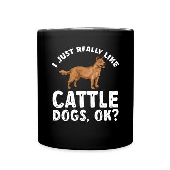 Australian Cattle Dog Red Blue Heeler - Tasse einfarbig - Schwarz - Vorne