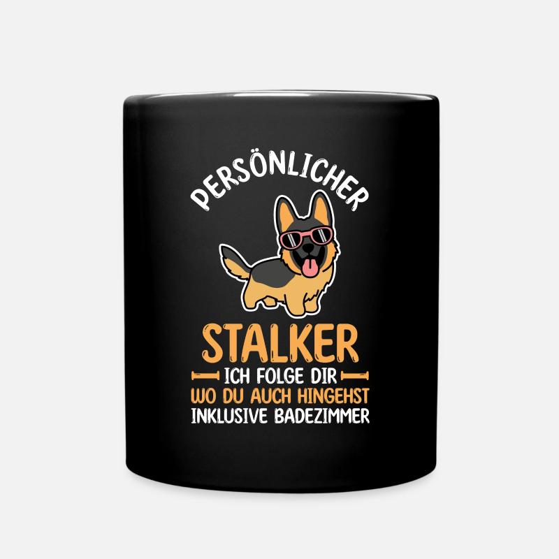 Hund Schäferhund - Tasse einfarbig - Schwarz
