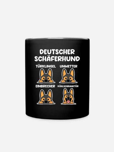 Hund Schäferhund - Tasse einfarbig - Schwarz