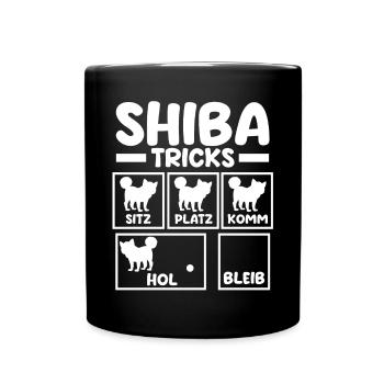 Hund Shiba Inu - Tasse einfarbig - Schwarz - Vorne