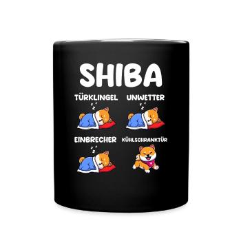 Hund Shiba Inu - Tasse einfarbig - Schwarz - Vorne