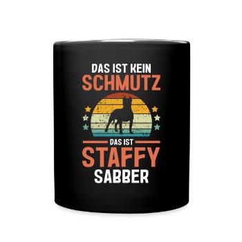 Hund Staffy - Tasse einfarbig - Schwarz - Vorne