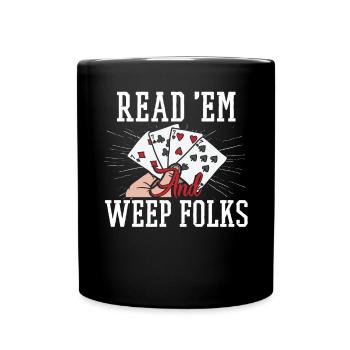 Lustiges Poker Texas Hold'Em - Tasse einfarbig - Schwarz - Vorne