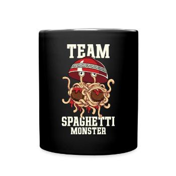 Fliegendes Spaghettimonster FSM - Tasse einfarbig - Schwarz - Vorne