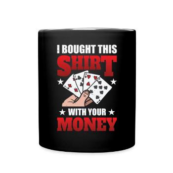 Lustiges Poker Casino - Tasse einfarbig - Schwarz - Vorne
