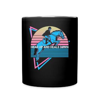 Pferd Pferde Retro - Tasse einfarbig - Schwarz - Vorne