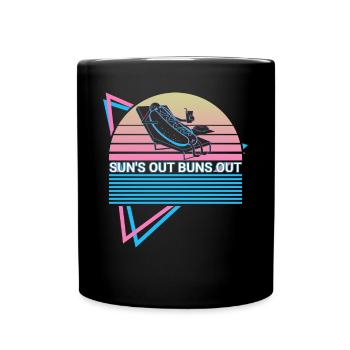 Lustiger Hot Dog Hotdog Retro - Tasse einfarbig - Schwarz - Vorne