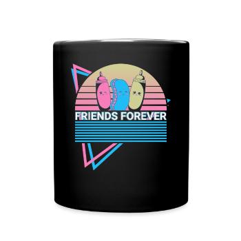 Lustiger Hot Dog Hotdog Retro - Tasse einfarbig - Schwarz - Vorne