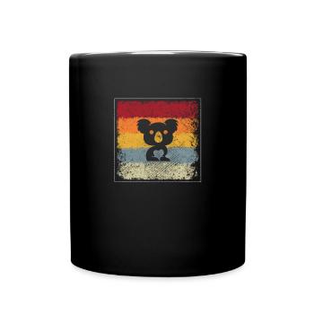 Koala Bär Retro - Tasse einfarbig - Schwarz - Vorne