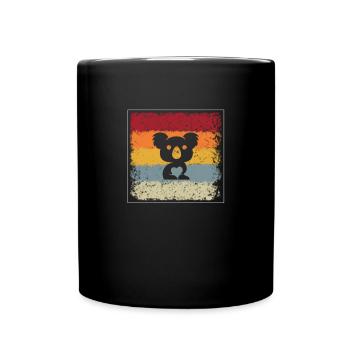 Koala Bär Retro - Tasse einfarbig - Schwarz - Vorne