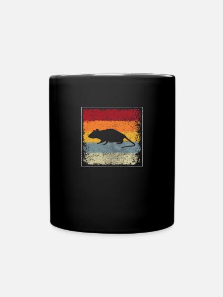 Maus Retro - Tasse einfarbig - Schwarz