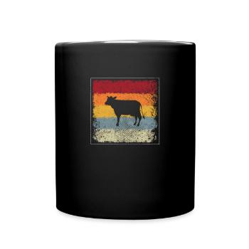 Cow Beef Retro - Full Colour Mug - black - Front