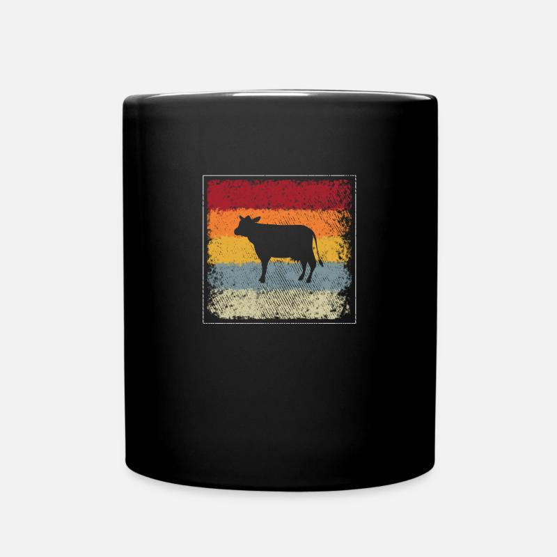 Kuh Rind Retro - Tasse einfarbig - Schwarz