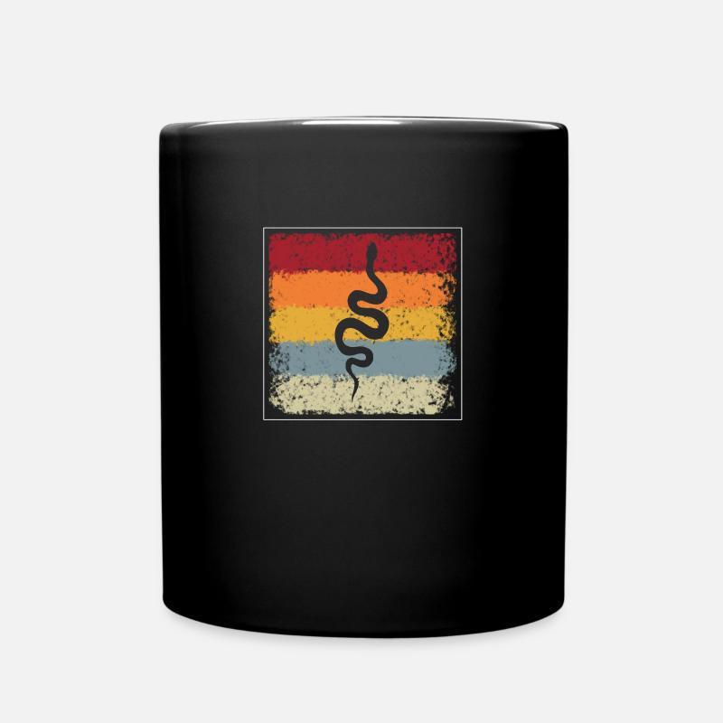 Snake Retro - Full Colour Mug - black