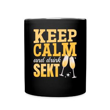 RESTEZ CALME et buvez Sekt - Mädelsabend Pegel - Mug uni - noir - Devant
