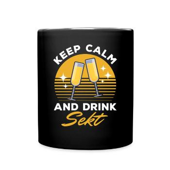 RESTEZ CALME et buvez Sekt - Mädelsabend Pegel - Mug uni - noir - Devant