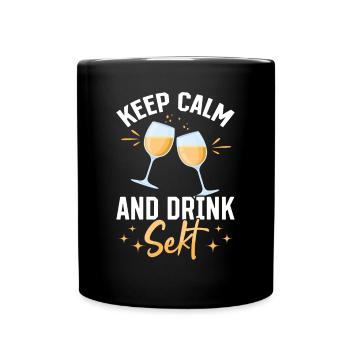 RESTEZ CALME et buvez Sekt - Mädelsabend Pegel - Mug uni - noir - Devant
