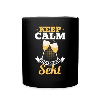 KEEP CALM and drink Sekt - Mädelsabend Pegel - Full Colour Mug - black - Front