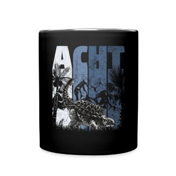 Ankylosaurus 8 Jahre Alt Dino 8. Geburtstag - Tasse einfarbig - Schwarz - Vorne