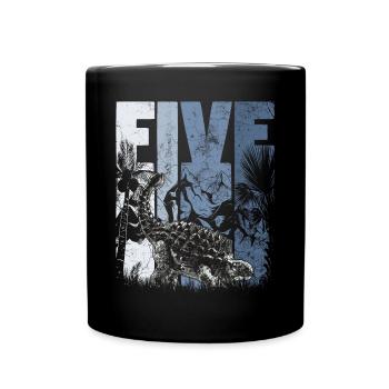 Ankylosaurus 5 ans Dino 5ème anniversaire - Mug uni - noir - Devant