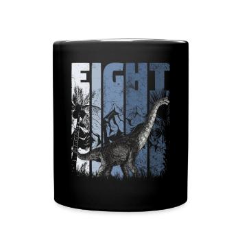 Brachiosaurus 8 ans Dino 8ème anniversaire - Mug uni - noir - Devant
