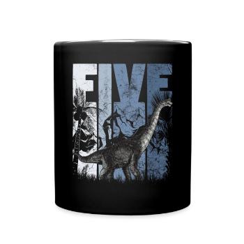 Brachiosaurus 5 ans Dino 5ème anniversaire - Mug uni - noir - Devant