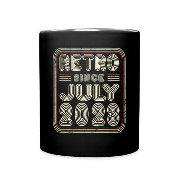 Geburtstag Juli 2023 Retro Geschenk - Tasse einfarbig - Schwarz - Vorne