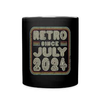 Geburtstag Juli 2024 Retro Geschenk - Tasse einfarbig - Schwarz - Vorne