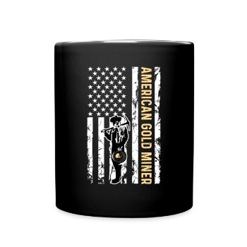 Drapeau américain doré pour American Gold Miner - Mug uni - noir - Devant