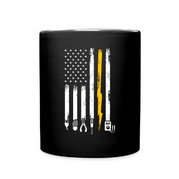 Électricien US Flag Tools pour électriciens - Mug uni - noir - Devant