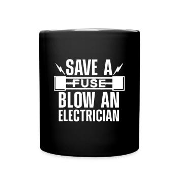 Lustig Elektriker Kunst Männer Frauen Elektrische Sicherung En - Tasse einfarbig - Schwarz - Vorne