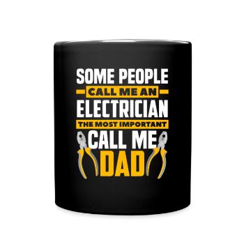 Elektriker Papa Geschenk - Vatertag Lineman Electr - Tasse einfarbig - Schwarz - Vorne