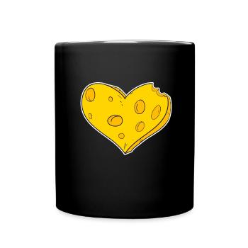 Cœur de fromage - Mug uni - noir - Devant