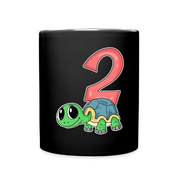 2 anniversaire 2 ans avec motif animal - deux - Mug uni - noir - Devant