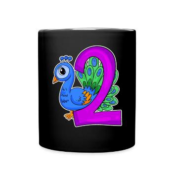 2 anniversaire 2 ans avec motif animal - deux - Mug uni - noir - Devant