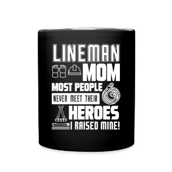 Lineman Lineman Mom - Full Colour Mug - black - Front