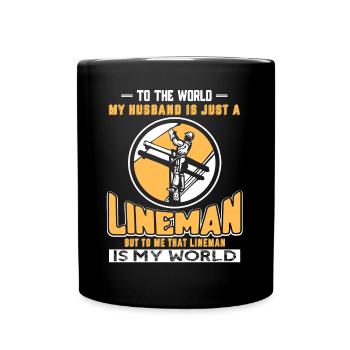 Lineman Lineman is My World - Full Colour Mug - black - Front