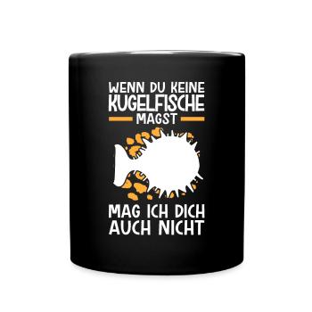 Kugelfisch nicht mögen Riesenkugelfisch - Tasse einfarbig - Schwarz - Vorne