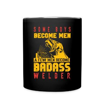 Schweißen Schweißer Spruch Schlosser - Tasse einfarbig - Schwarz - Vorne