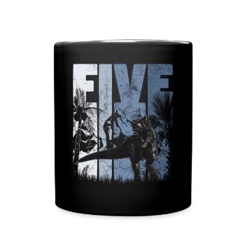 Carnotaurus 5 ans Dino 5ème anniversaire - Mug uni - noir - Devant