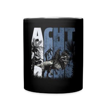 Dilophosaurus 8 Jahre Alt Dino 8. Geburtstag - Tasse einfarbig - Schwarz - Vorne