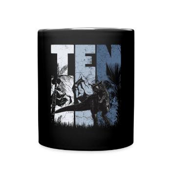 Carnotaurus 10 ans Dino 10ème anniversaire - Mug uni - noir - Devant